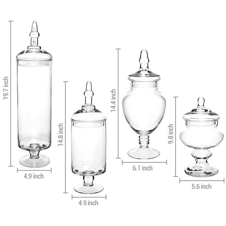 Canora Grey 4 Piece Kitchen Glass Apothecary Jar Set & Reviews Wayfair